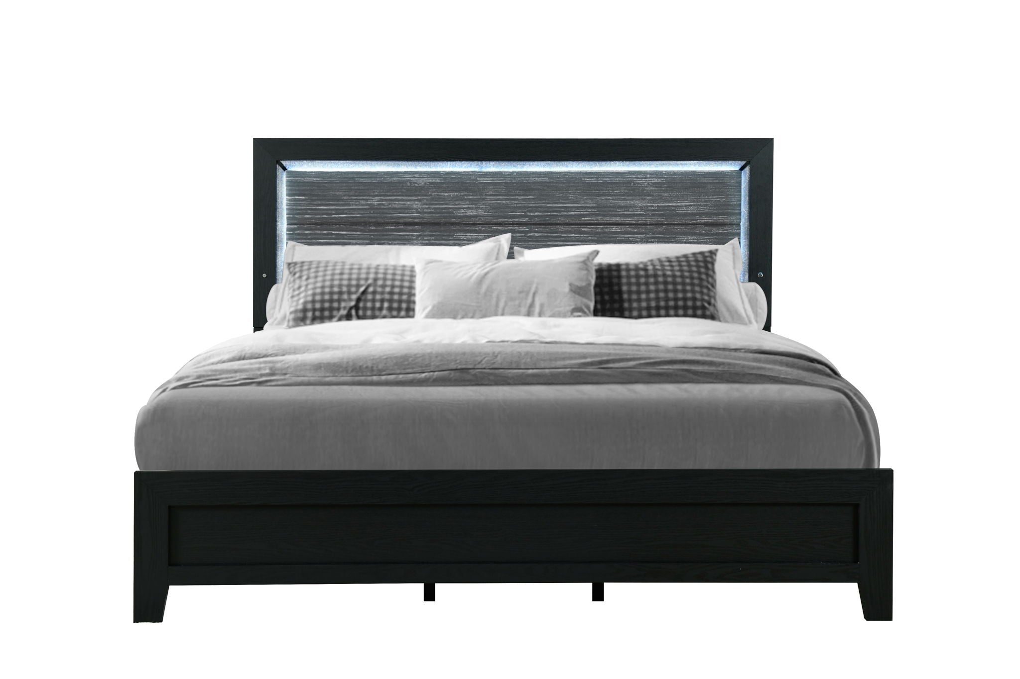 Carlos - Queen Bed With LED - Black