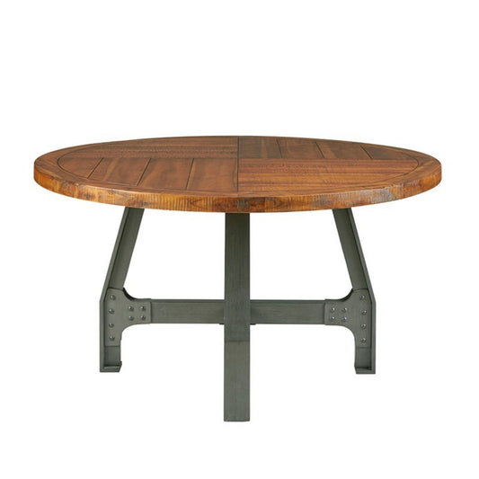 Lancaster - Round Dining / Gathering Table With Adjustable Height - Walnut