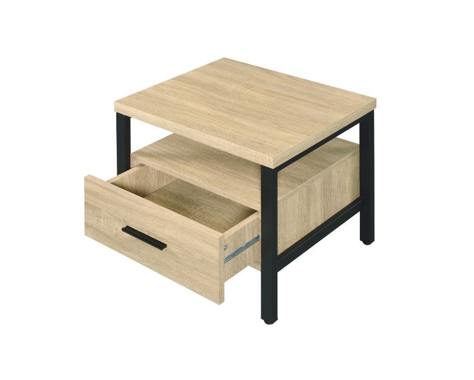Yawan - Accent Table - Oak & Black