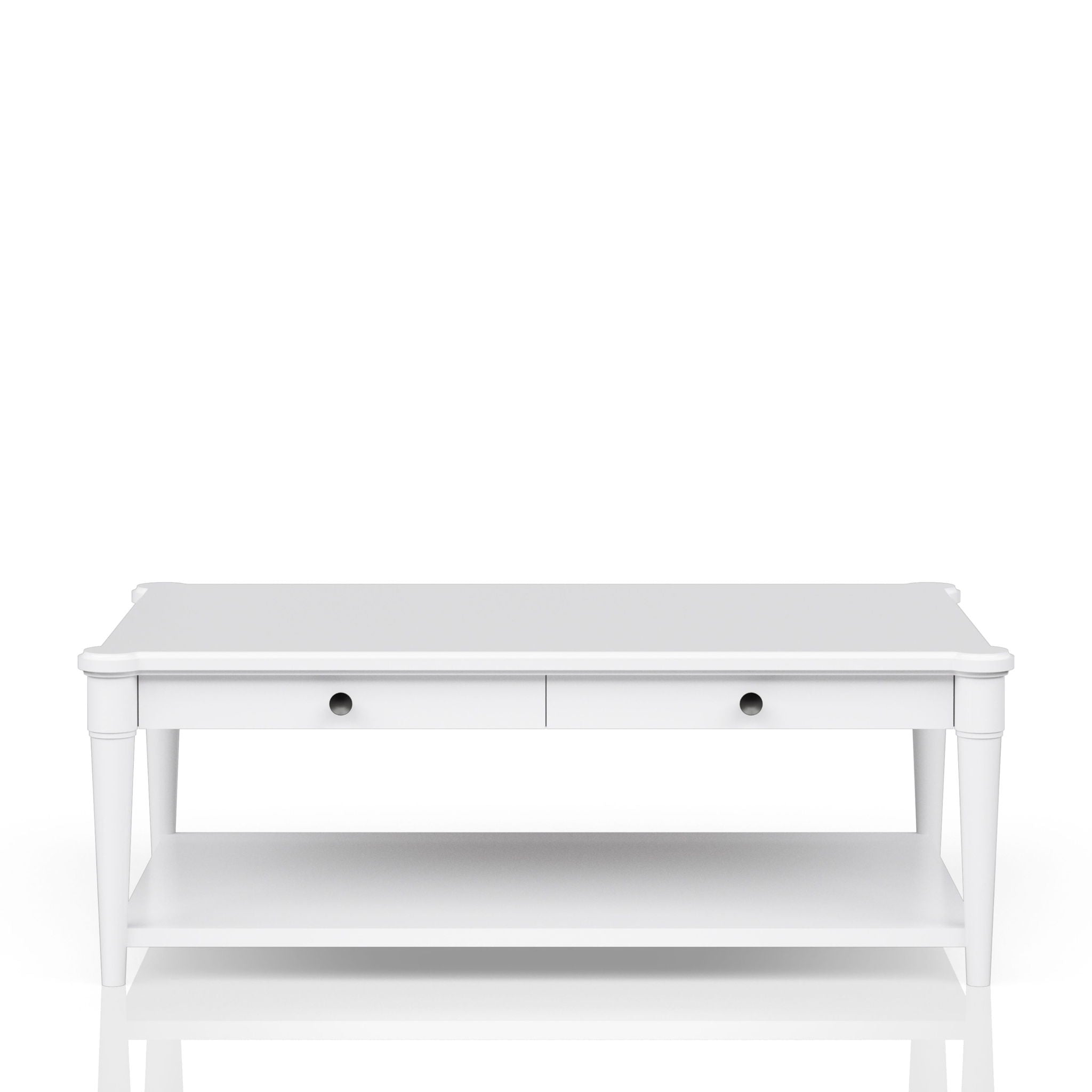 Cocktail Table With Two Storage Drawers And Casters