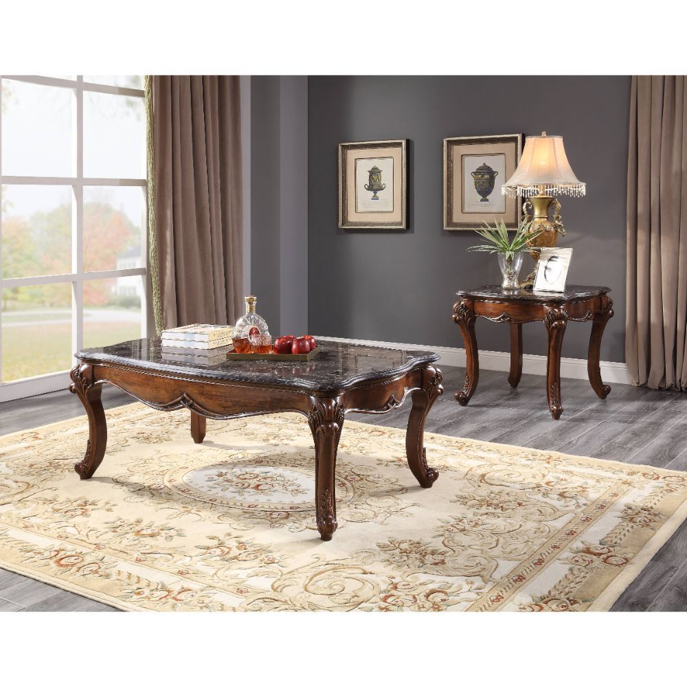 Miyeon - Coffee Table - Marble Top & Cherry