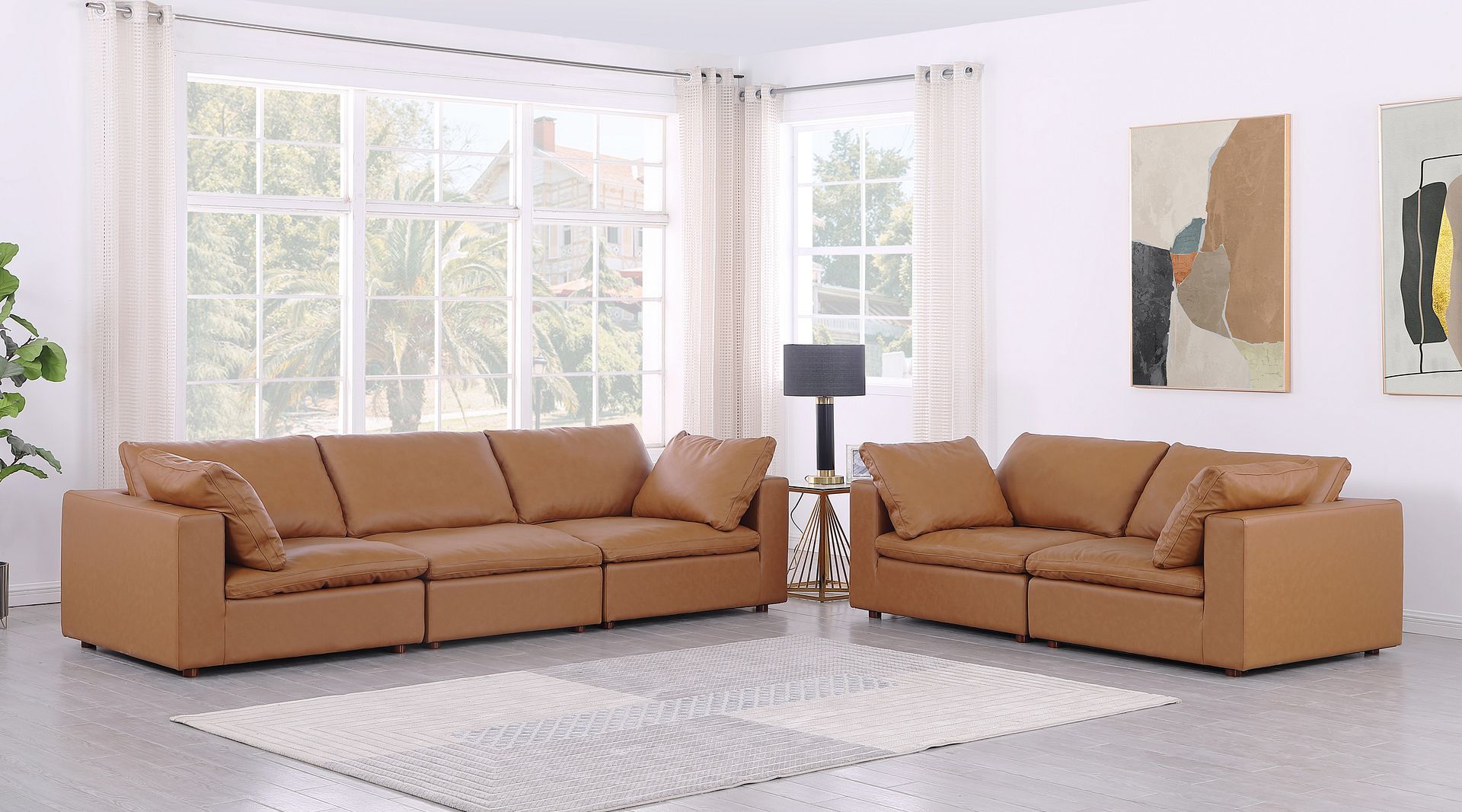 1100 - 2-Piece Sofa Set (Top-Grain Italian Leather)