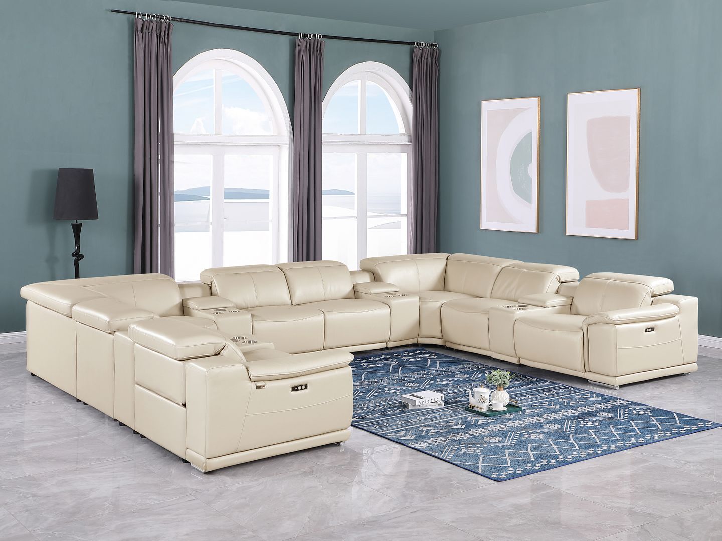 9762 - 12-Piece U Shaped Sectional Sofa With 4 Power Recliners