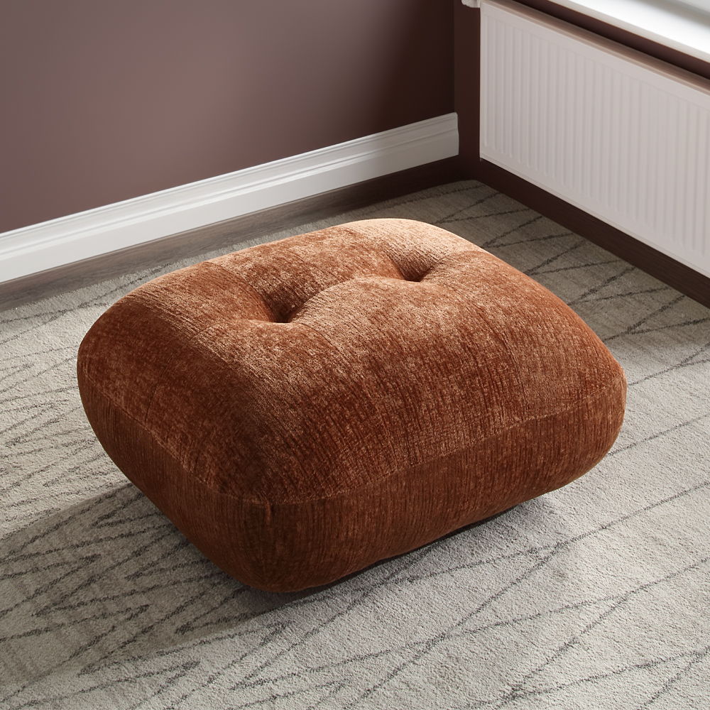 Carrick - Ottoman - Rust Brown Chenille