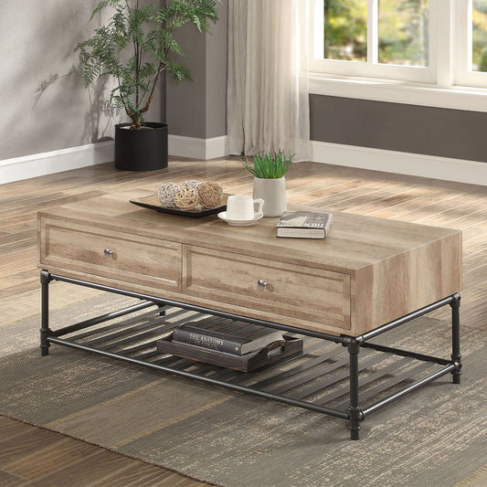 Brantley II - Coffee Table - Oak & Sandy Black