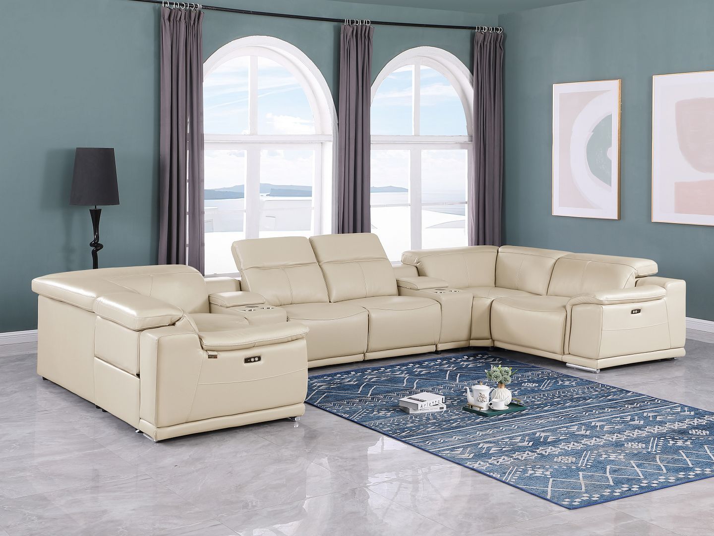 9762 - 8-Piece U Shaped Sectional Sofa With 4 Power Recliner