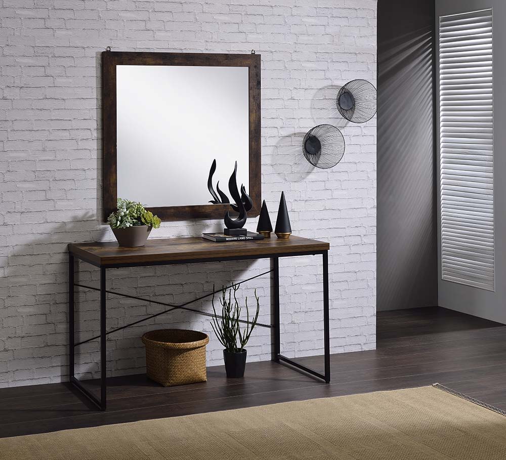Bob - Console Table (Same 92396) - Weathered Oak & Black