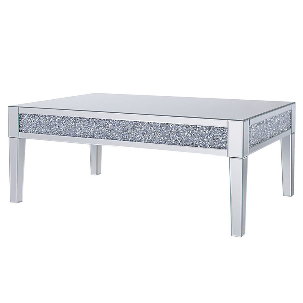 Noralie - Coffee Table - Mirrored & Faux Diamonds