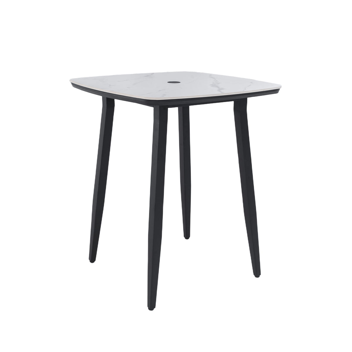 5 Piece Outdoor Bar Set With Table And Swivel Stools - Carbon / Ember Black
