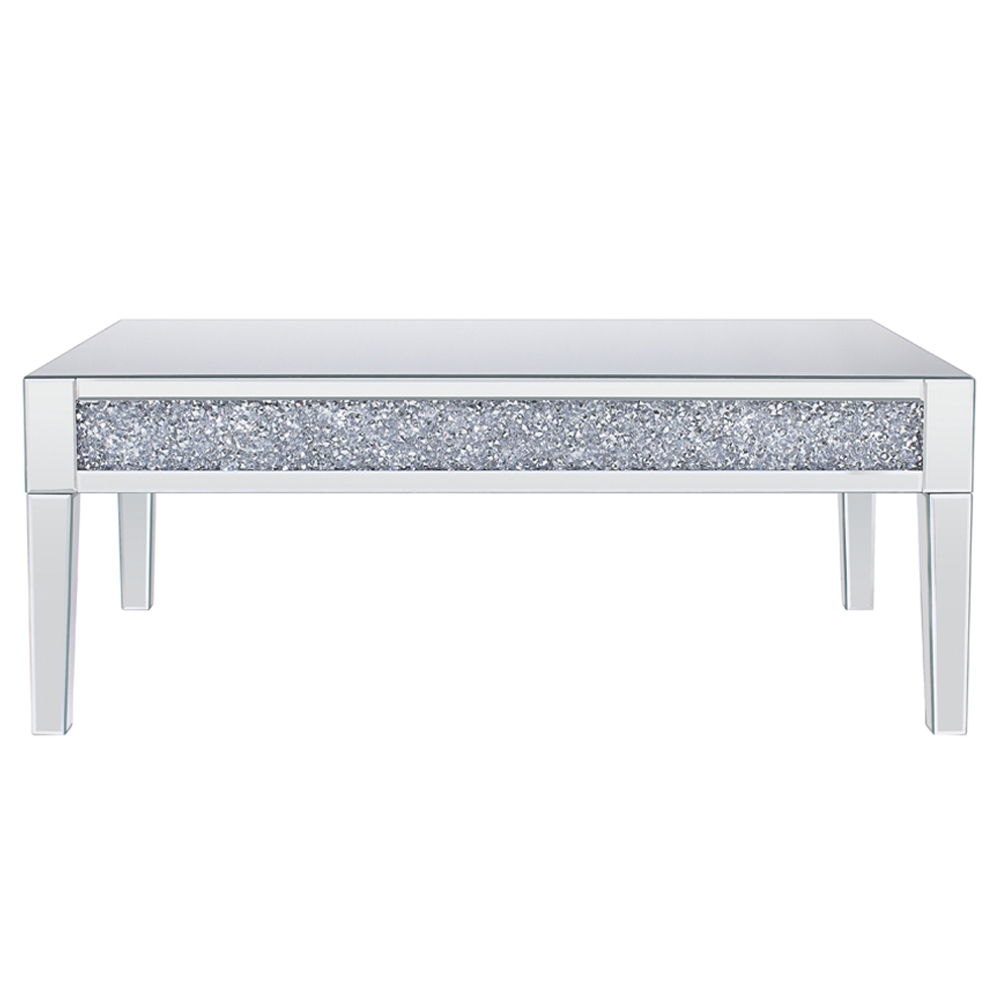 Noralie - Coffee Table - Mirrored & Faux Diamonds