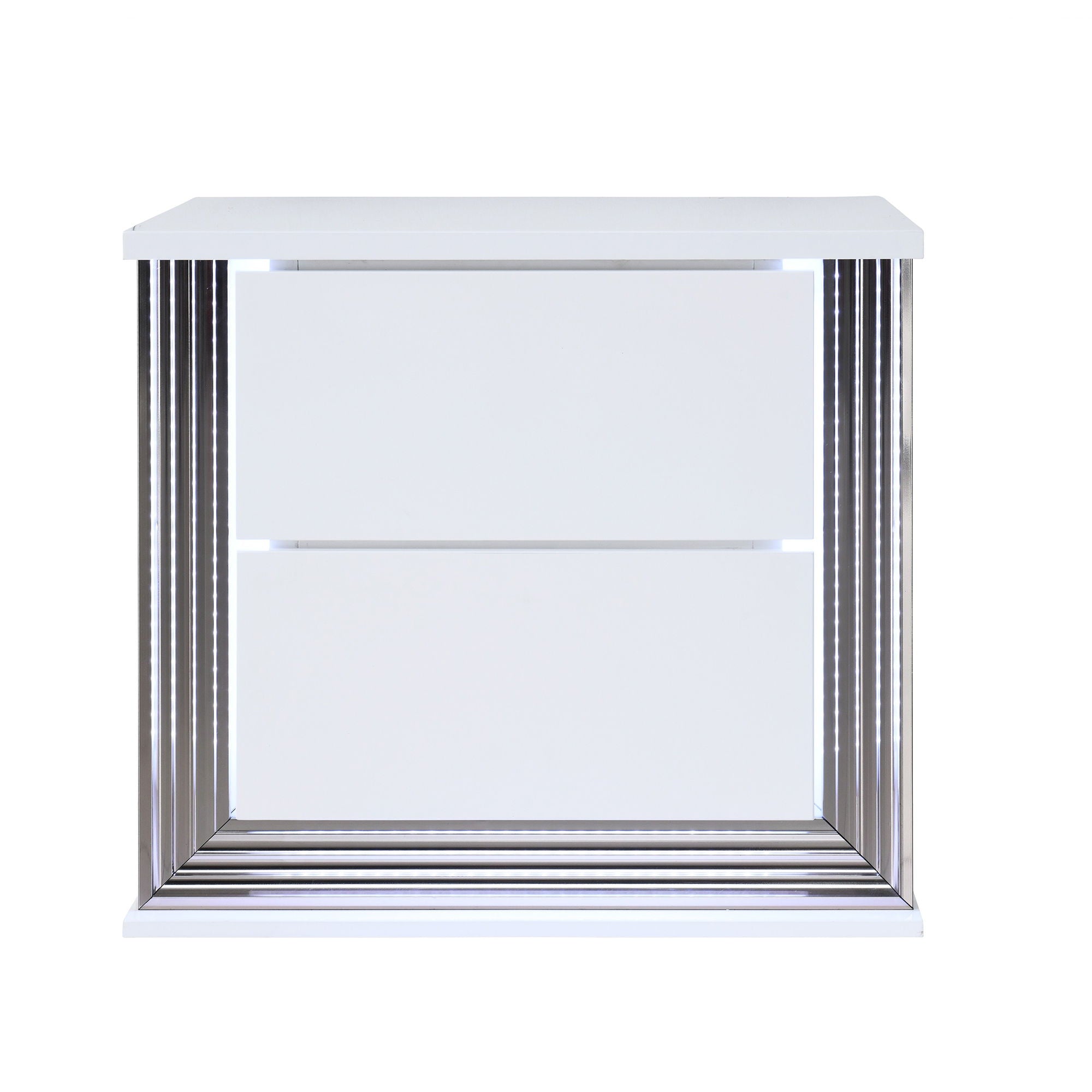 Moon - Smooth Nightstand With LED - White