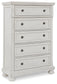 Robbinsdale King Panel Bed with Mirrored Dresser, Chest and 2 Nightstands