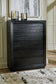 Londer King Panel Bed with Mirrored Dresser, Chest and Nightstand