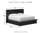 Londer King Panel Bed with Mirrored Dresser, Chest and 2 Nightstands