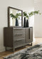 Arkenton Queen Panel Bed with Mirrored Dresser