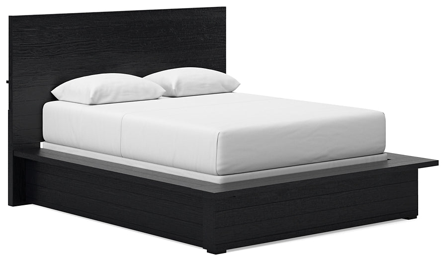 Londer Queen Panel Bed with Mirrored Dresser and 2 Nightstands