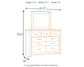 Brinxton King Panel Bed with Mirrored Dresser