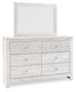 Paxberry Queen Panel Bed with Mirrored Dresser, Chest and 2 Nightstands