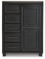 Foyland King Panel Storage Bed with Mirrored Dresser, Chest and 2 Nightstands