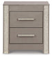Surancha Full Panel Bed with Mirrored Dresser, Chest and 2 Nightstands